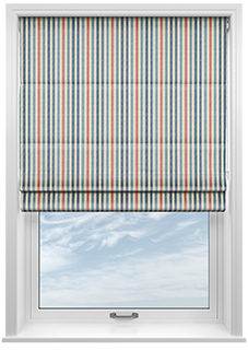 Emily Bond Cornish Stripe, Blue Multi - Twist&Fit Roman Blind